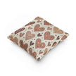 Neutral Heart Pattern Woven Pillow | Boho Heart Throw Pillow