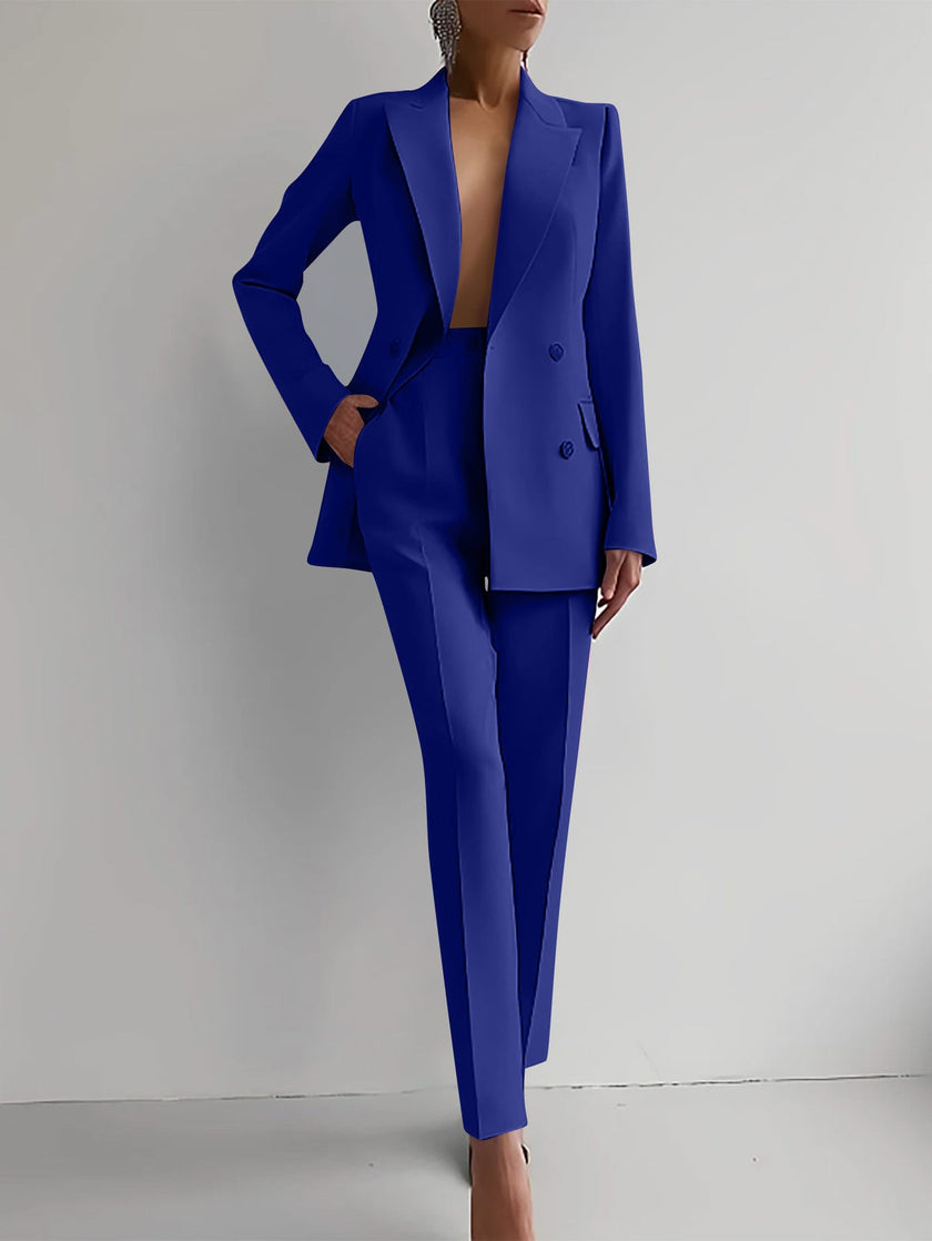 Women's Business Casual Suit Set – Long Sleeve Blazer & Slim Trousers | Canada & USA