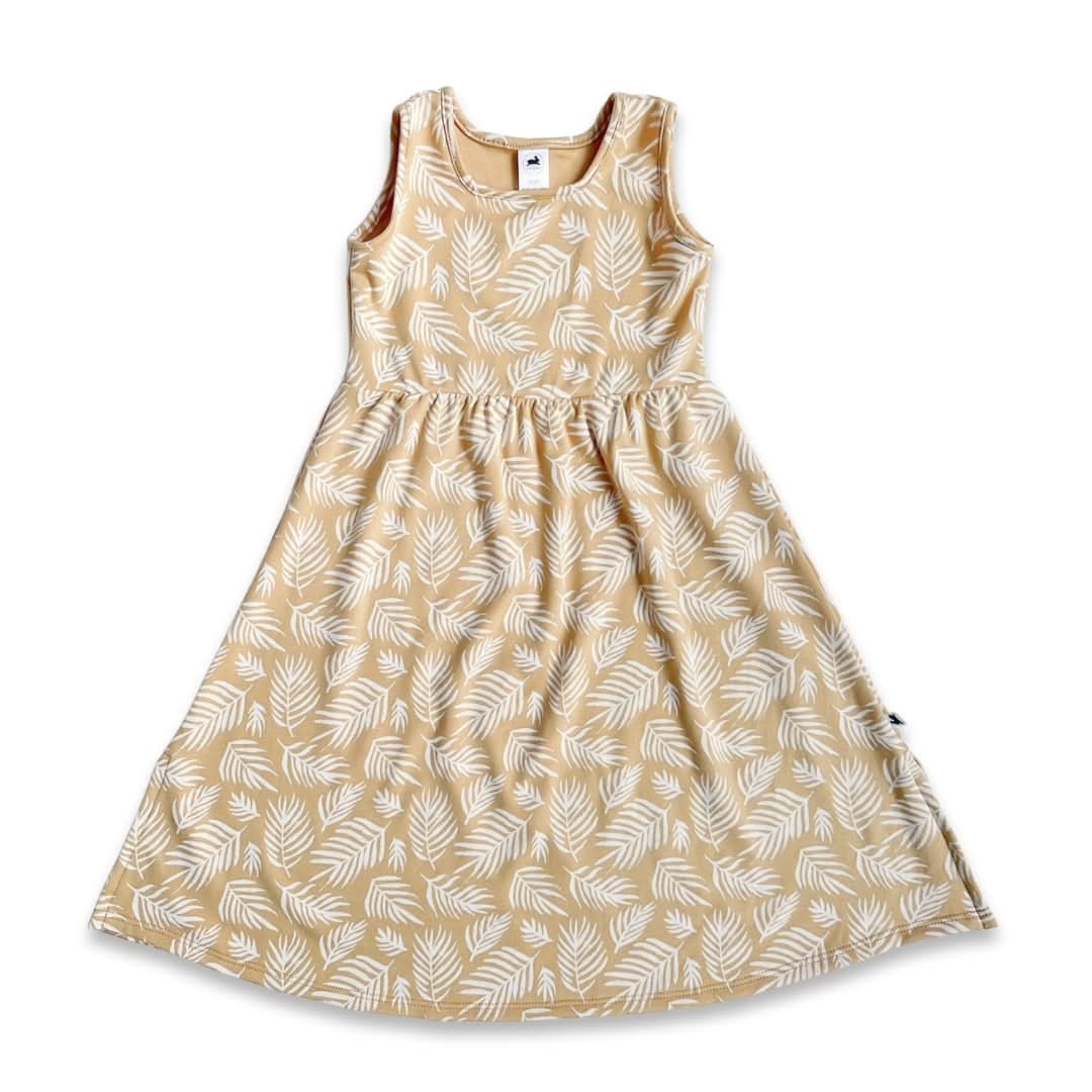 Kids' Bamboo Square Neck Midi Dress | Blue Checkers