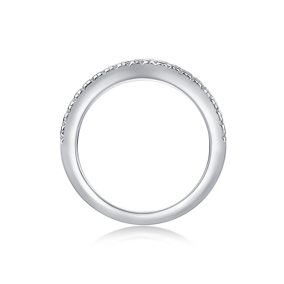 Moissanite Ring – Platinum-Plated 925 Silver | Sizes 5–9 | GRA Certified