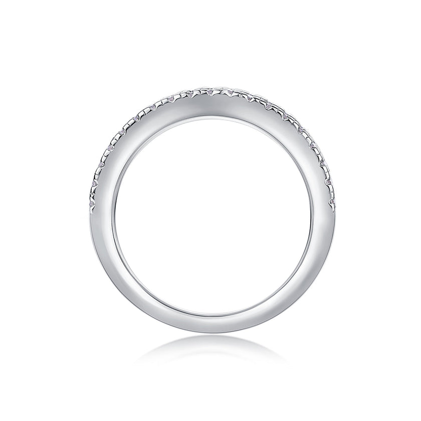 Moissanite Ring – Platinum-Plated 925 Silver | Sizes 5–9 | GRA Certified