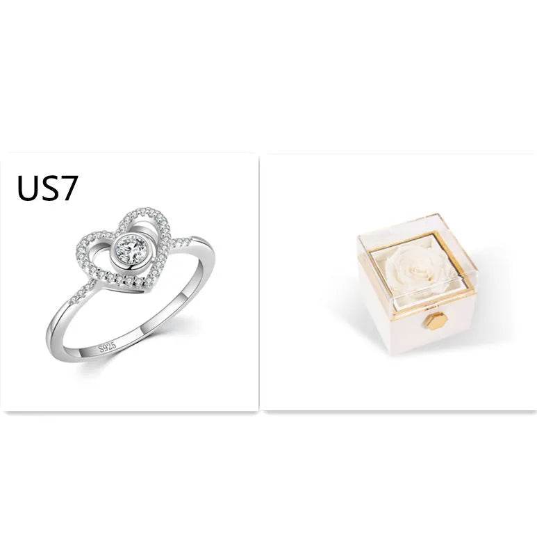 Fashion Acrylic Rotating  Valentine  Rose Jewelry gift  Box