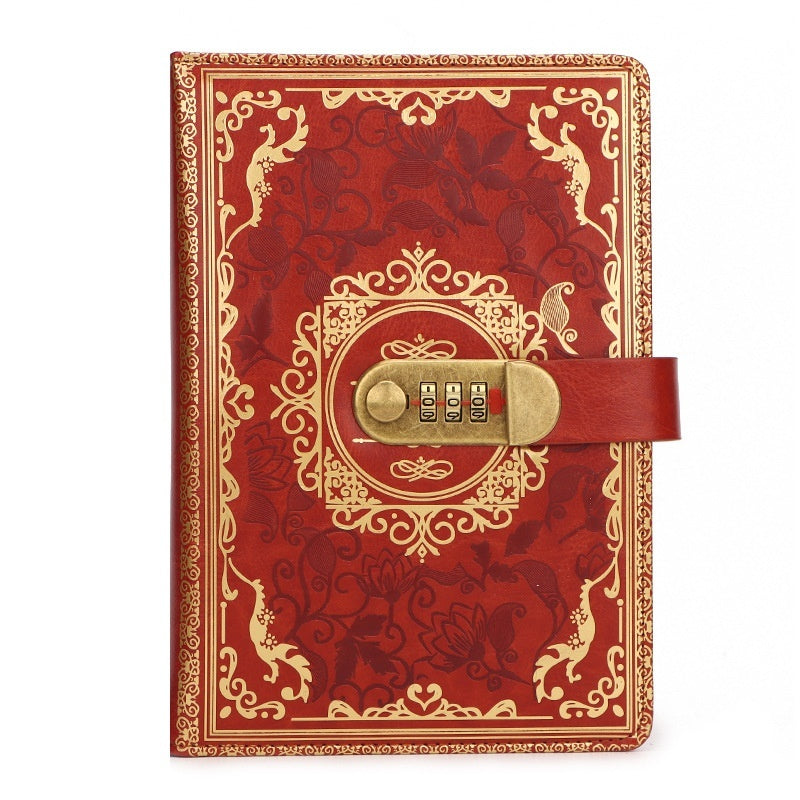 A5 Vintage Password Diary With Lock – Imitation Leather Journal