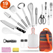 Camping Cooking Utensil Kit 19Pcs Portable Picnic Cookware Outdoor Kitchen Equipment Gear Campfire Barbecue Appliances With Storage Bag