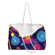 Neon Shapes Pattern Weekender Bag | Retro Abstract Nightclub Print | Mom Gift