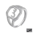 Fashion Micro Inlaid Zircon Arab Letters Ring for women