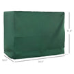 600D Oxford 3-Seater Patio Swing Cover Outdoor Swing Chair Cover Rain Protection Waterproof Anti-UV, Dark Green