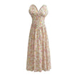Women's Summer French Seaside Vacation Waist-tight Temperament Midi Skater Dress