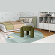 Olea Boucle Ottoman - Moss Green