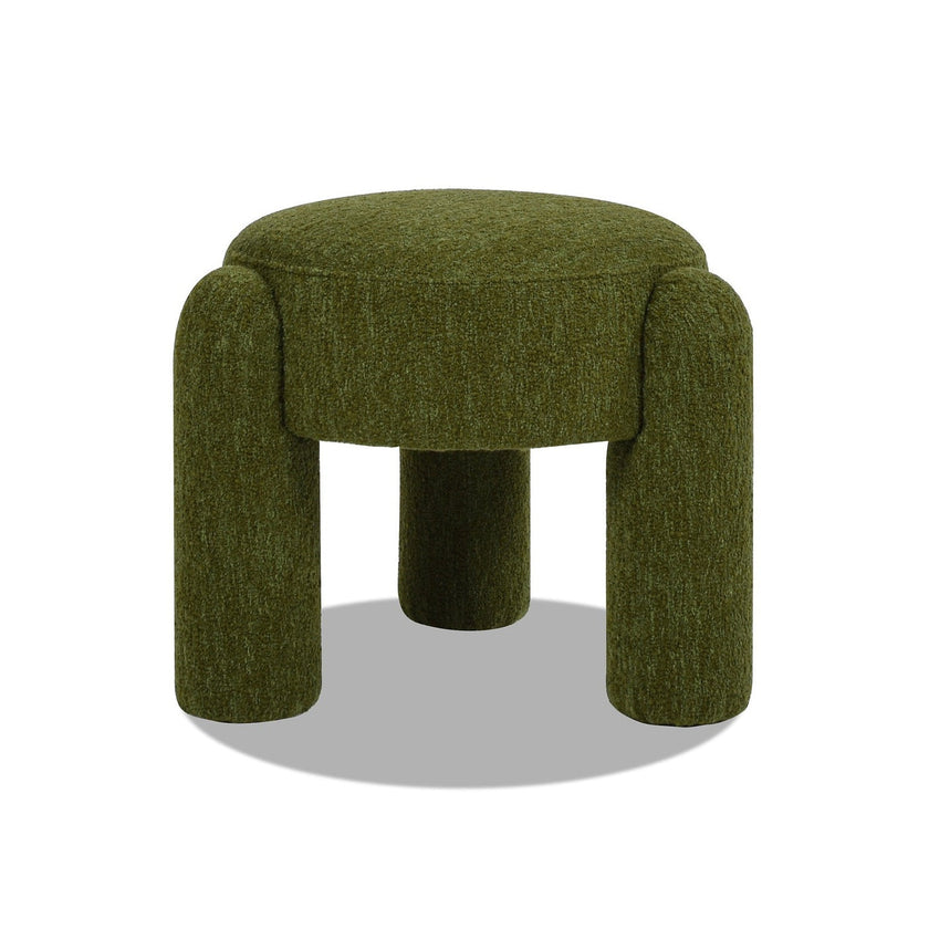 Olea Boucle Ottoman - Moss Green