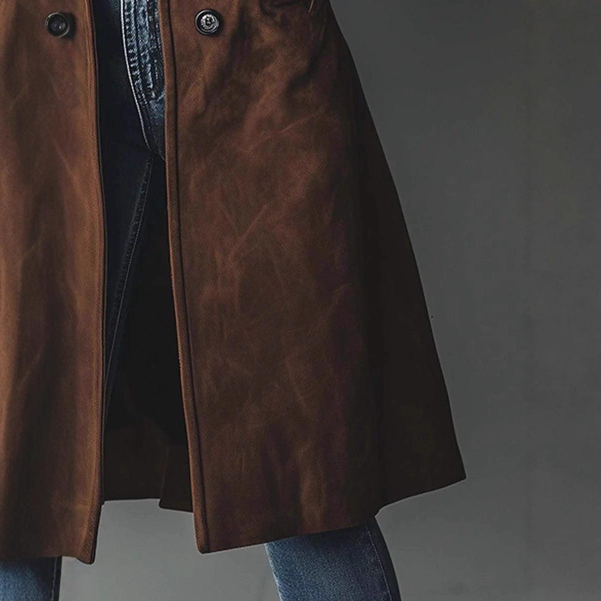 Womens Western Style Long Trench Coat For Fall And Winter