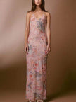 Halter neck Spaghetti Backless Butterfly Design Spring Summer long dress