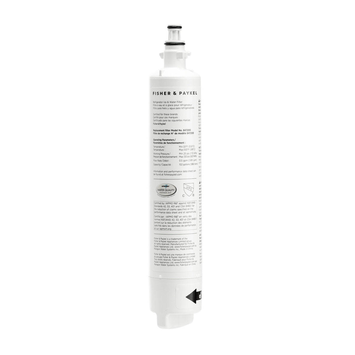 847200 Water Filter Cartridge for Fisher & Paykel / DCS Fridge