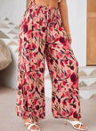 Printed Comfortable Casual High Waist  Wide-leg Floral Palazzo Trousers women