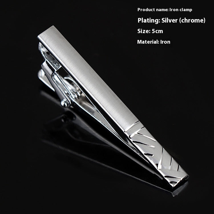Men's Silver Electroplated Tie Clip – 25 Line Pattern Styles, 5cm Flat Head Business Tie Bar | Canada & USA