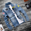 Fashion lapel men's denim jacket jacket men casual Jeans