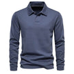 Fashion Plain Lapel Long-sleeved Polo Shirt Men's Casual Autumn Polo sweatshirt