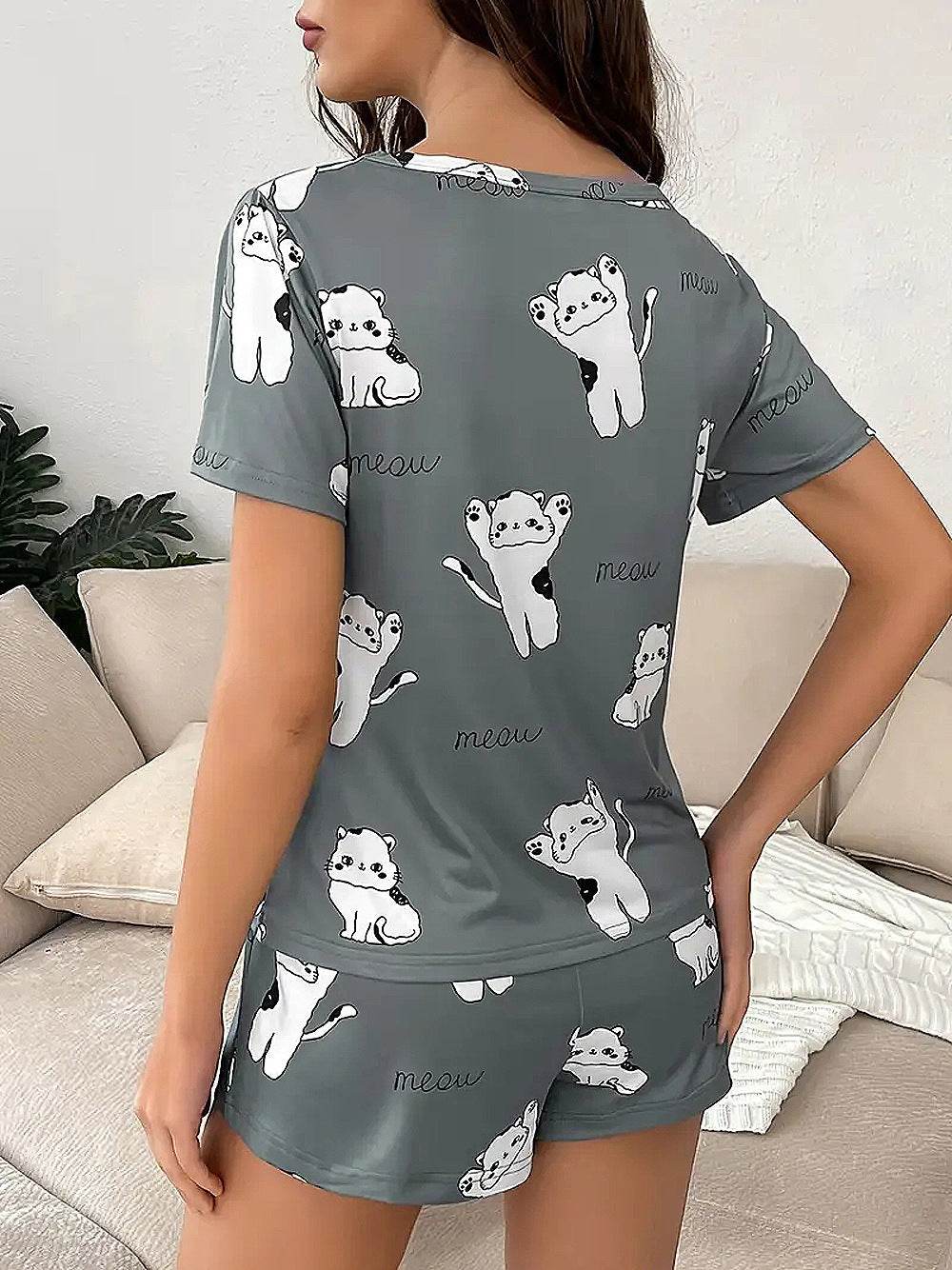 2 piece Pyjamas set women Night sleepwear and Loungewear