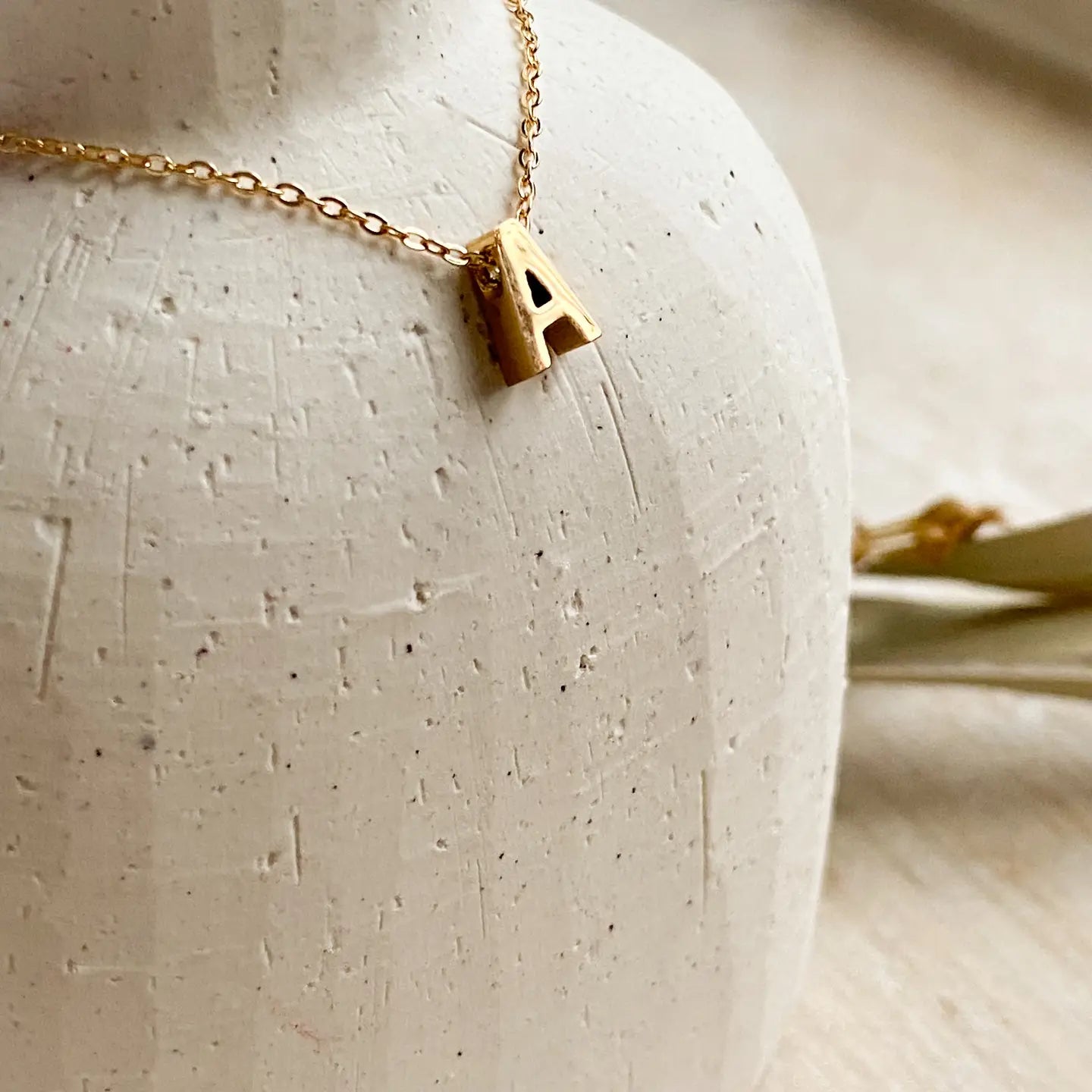 Simple Letter Necklace | Gold Plated