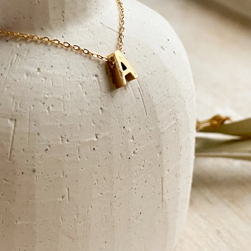Simple Letter Necklace | Gold Plated