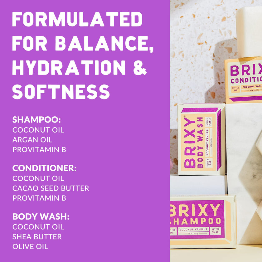 BRIXY - Body Wash Bar - Coconut Vanilla (113g)