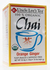 Uncle Lee's Tea - Organic Orange Ginger Chai (18bg)