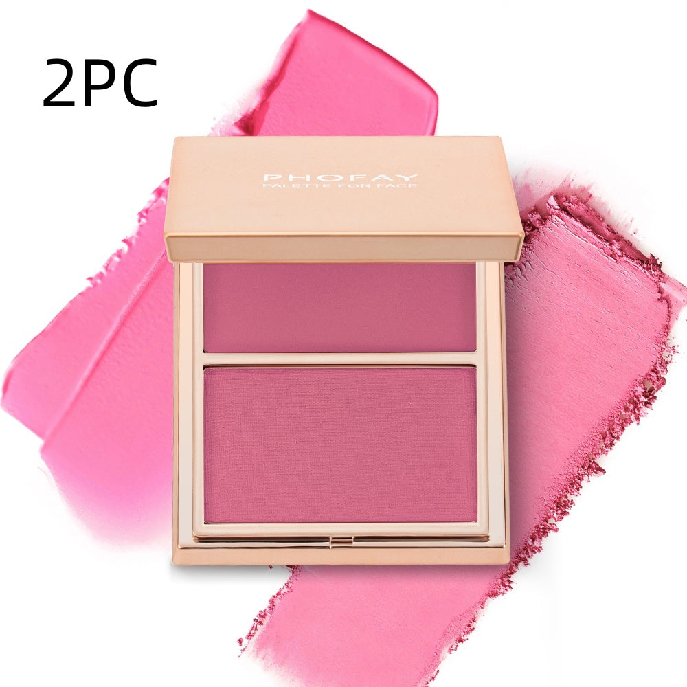 PHOFAY Double-Take Cream & Powder Blush Duo – Multi-Colour Blush & Contour Set