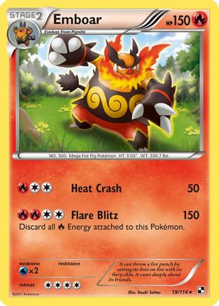 Emboar (19)/114 - Black and White Reverse Holofoil