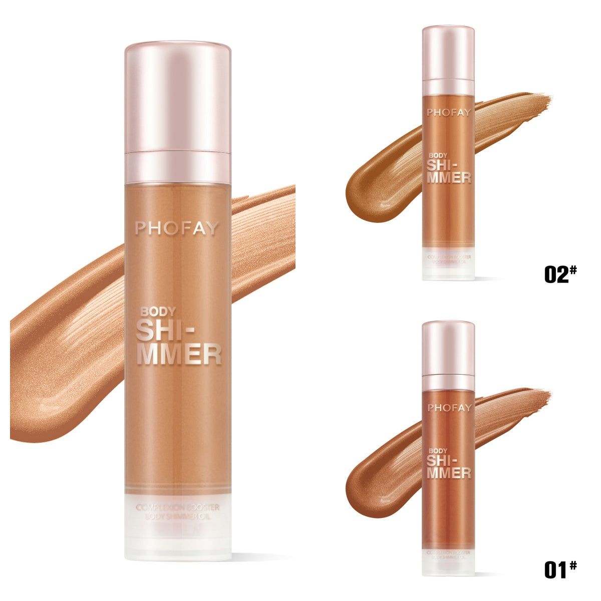 PHOFAY Body Shimmer Oil – Lightweight Glow Oil (25 mL, 4 Shades)