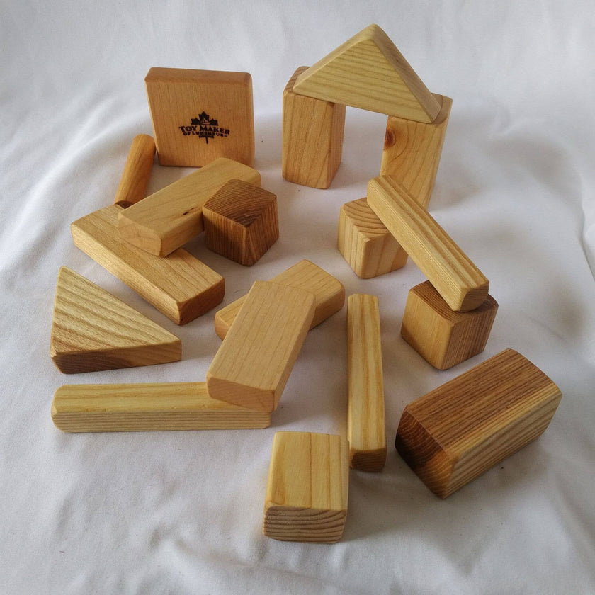 Toy Maker of Lunenburg - Wood Building Blocks Set for Kids – 40 Pieces - Made In Canada - High Quality