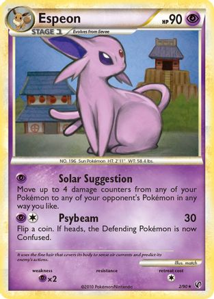 Espeon 2/90 - Undaunted Reverse Holofoil