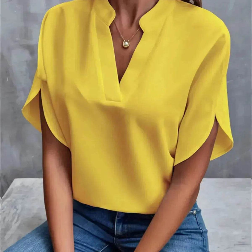 Summer Short-sleeved Chiffon Shirt New V-neck blouse Women's Casual Versatile Clothing Evening Tops for Women