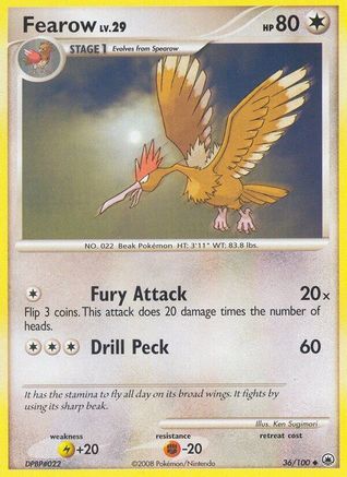 Fearow 36/100 - Majestic Dawn Reverse Holofoil
