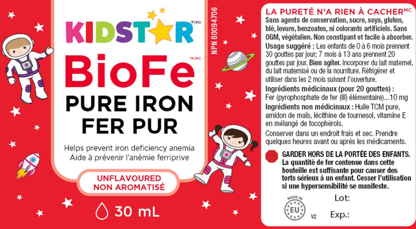 KidStar Nutrients - BioFe Pure Iron Drops Unflavoured (30ml)