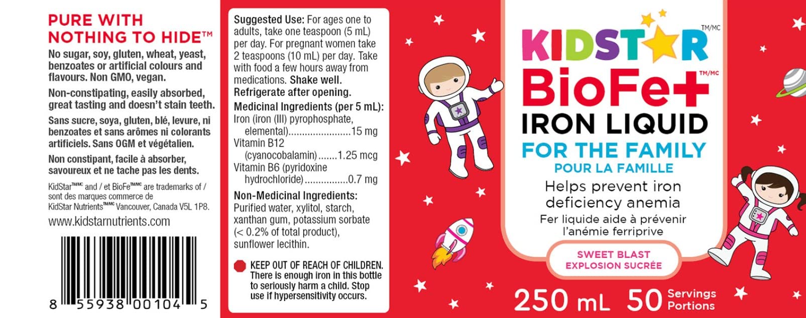 KidStar Nutrients - BioFe+ Iron Liquid (250ml)