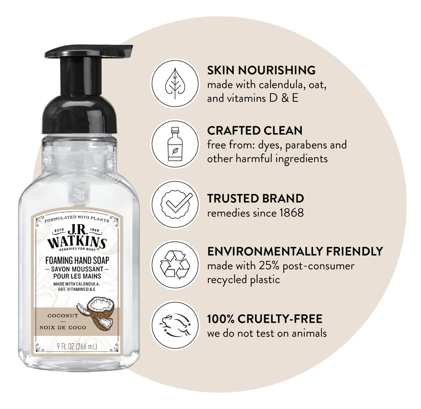 J.R. Watkins - Coconut Foaming Hand Soap (266ml)