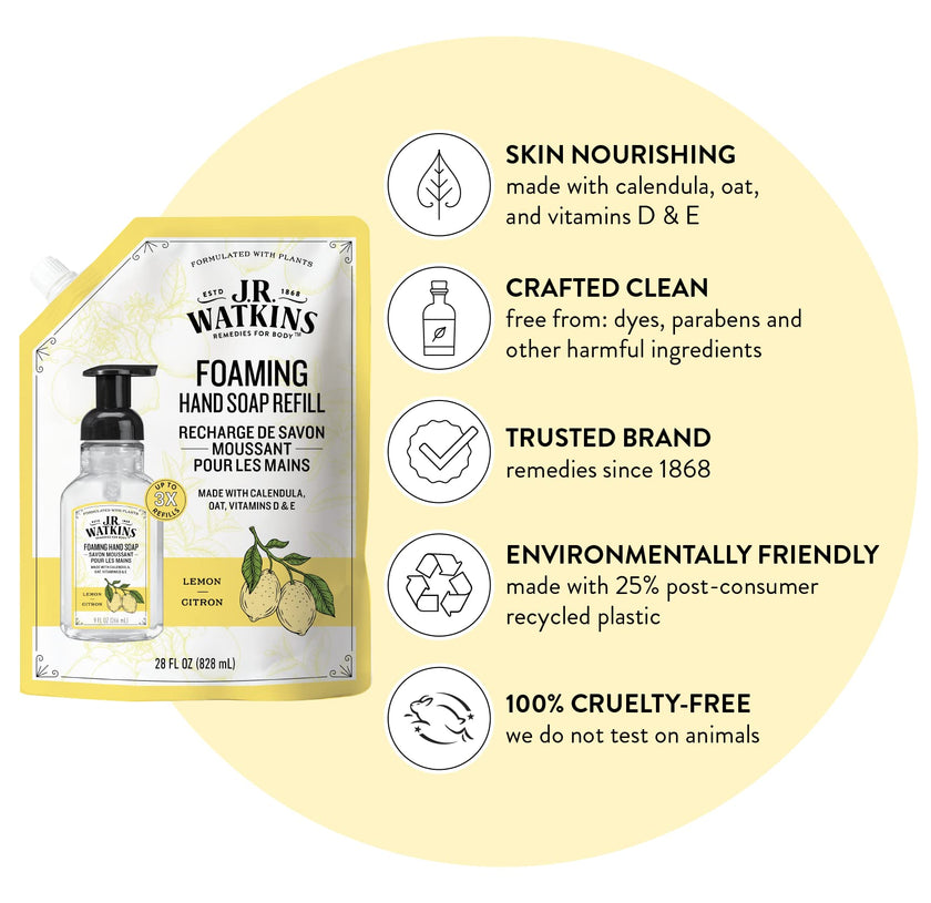 J.R. Watkins - Lemon Foaming Hand Soap (266ml)