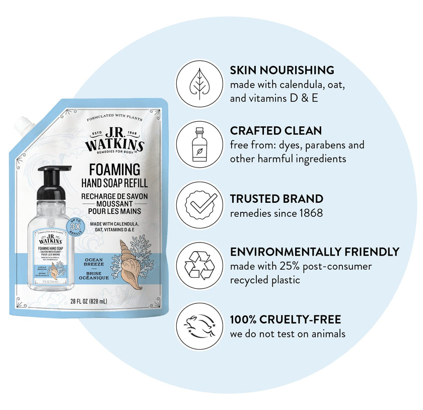 J.R. Watkins - Ocean Breeze Foaming Hand Soap (266ml)
