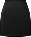 Women's High Waist Plaid Tight Pencil Wool Mini Skirt