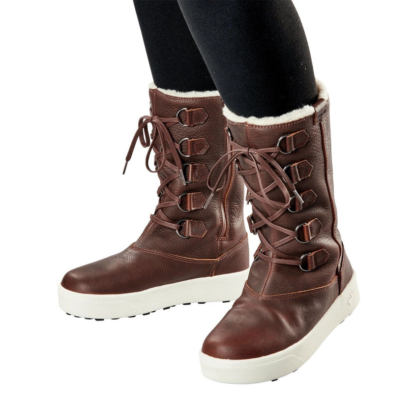 Baffin Women's Yorkville Wool Lined Waterproof Leather Winter Boots with Side Zip Entry