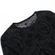Elegant Slim-fit Tulip Flocking transparent lace top bodycon top women