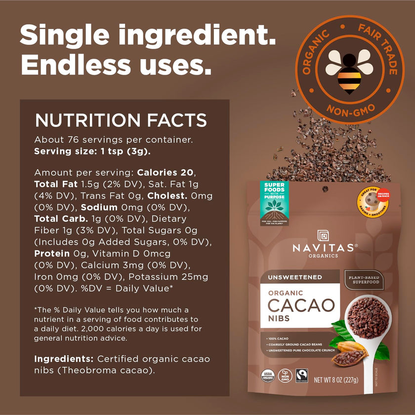 Navitas Organics - Cacao Nibs (227g)