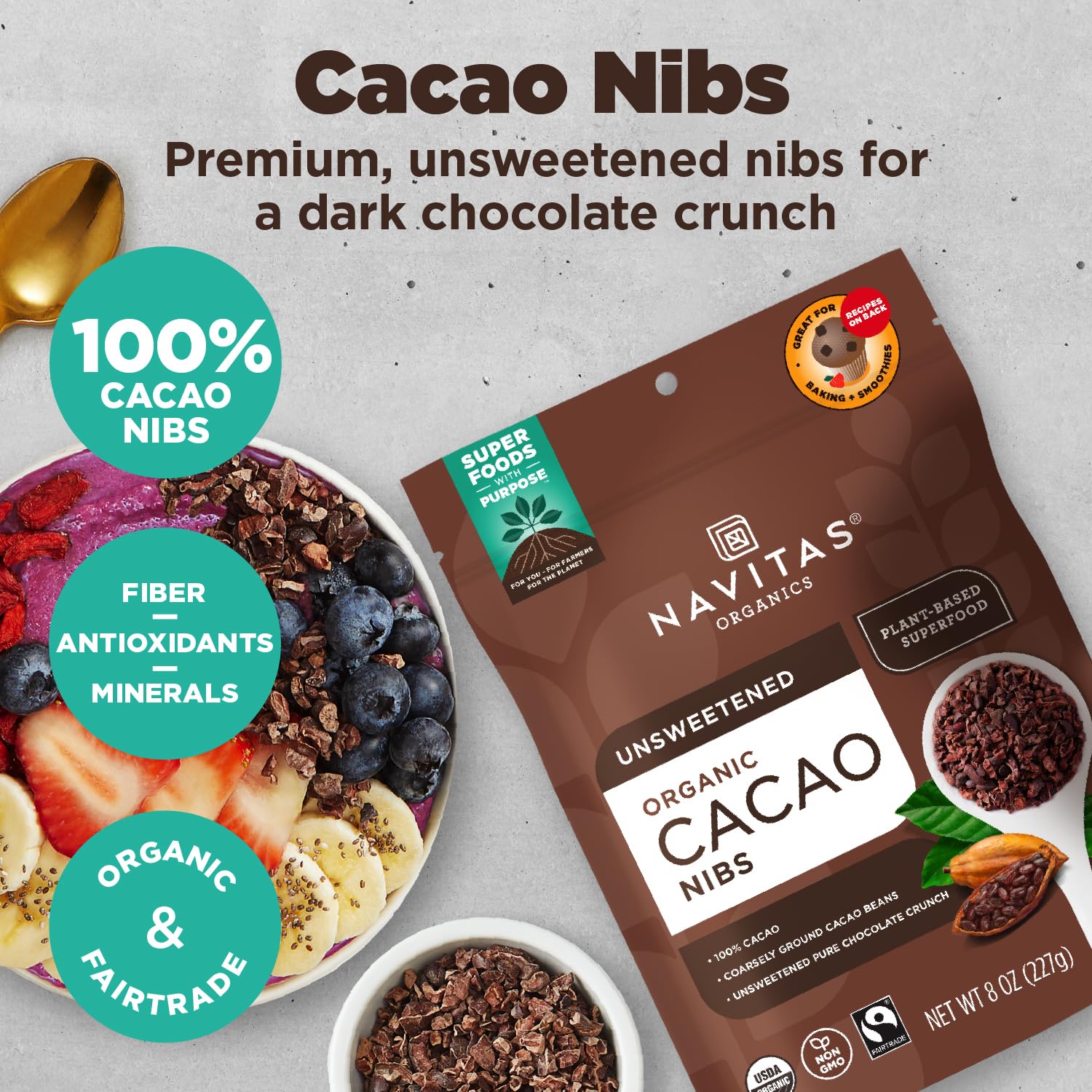 Navitas Organics - Cacao Nibs (227g)