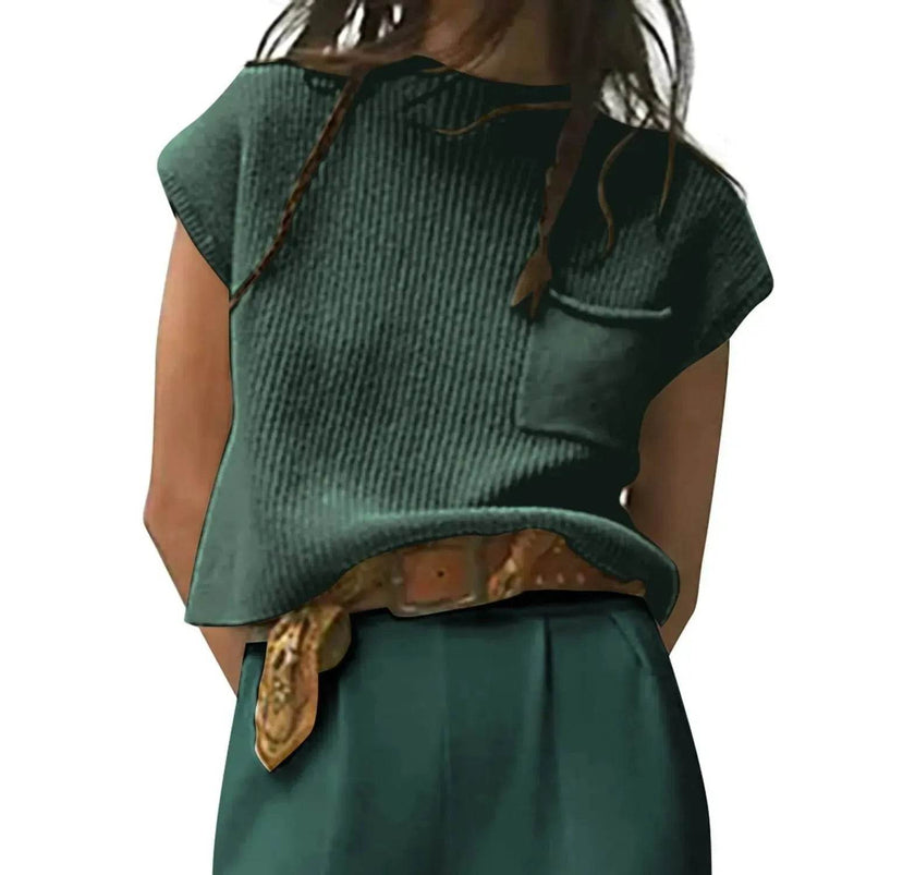 Women Knitted short Sleeve Pullover Tops for women
