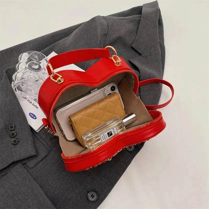 Women's Fashion Casual Heart Shaped Chain Shoulder Messenger Crossbody Bag