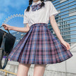Student Jk Plaid Skirt Preppy Style Mini Pleated  Kilt Skirt