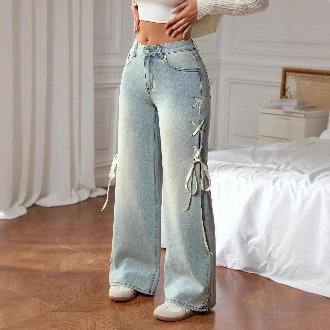 Women's Wide-Leg Jeans – High Waist Loose Fit Denim Pants