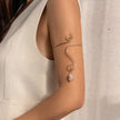 Hip-hop Spiral Stone Open Arm Bracelet – Electroplated Iron Tassel Circle Jewelry