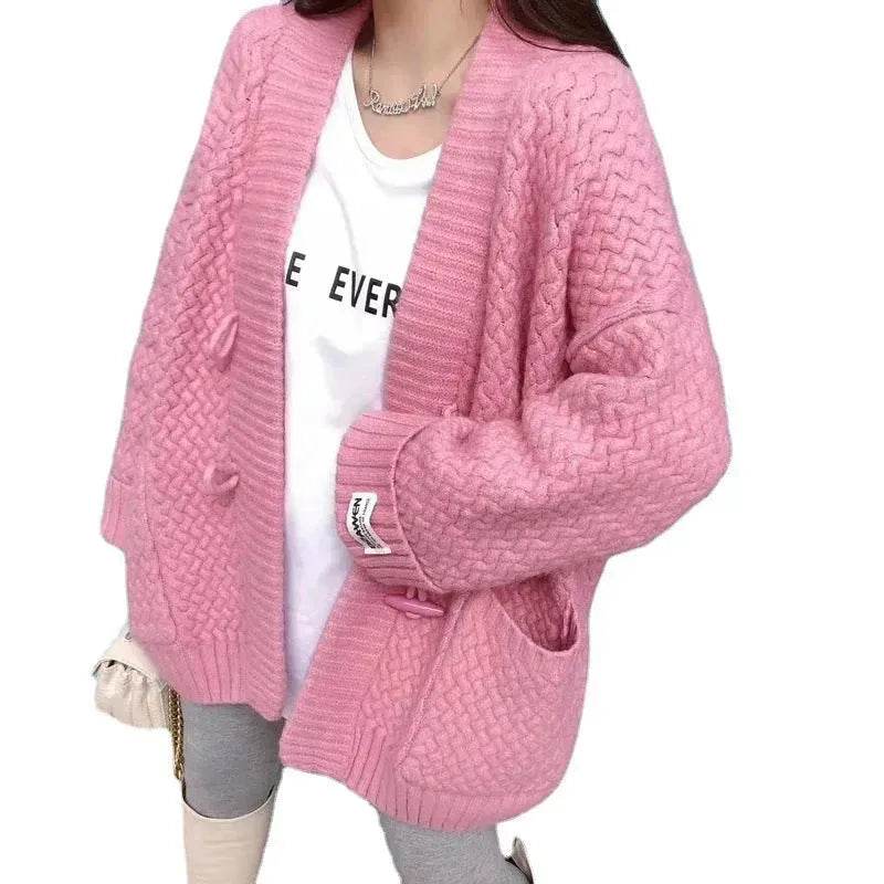 Autumn Winter Button Down Woolen Cashmere sweater Cardigan for women