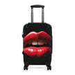 Carry-On Suitcase - Bold Red Lips Travel Luggage Cover